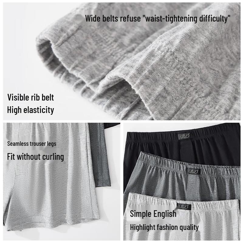 Langsha Men's Pure Cotton Loose Fit Boxer Underwear 3-Pack