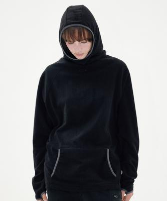 Noi1728 Waffle Warmer Hoodie (Black)