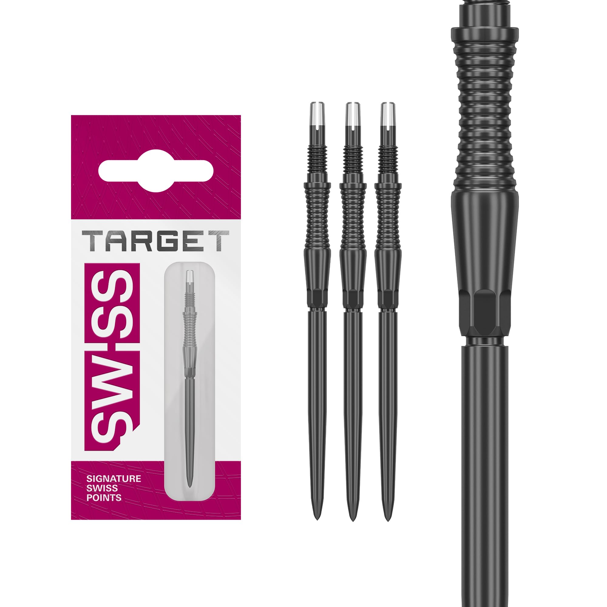 Target Darts Swiss Point Storm Darts Points, RST (3 Pack) 42MM - black