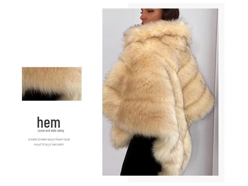 2023 Luxury Faux Fur Shawl Coat for Women – TikTok Bestseller