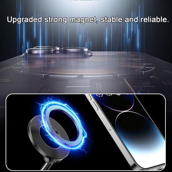 Magnetic Car Phone Holder 360 Degree Rotation Stable Support Phone Mount for Speed Cameras Easy Install Retractable Magnet Fix Mobile Accessories