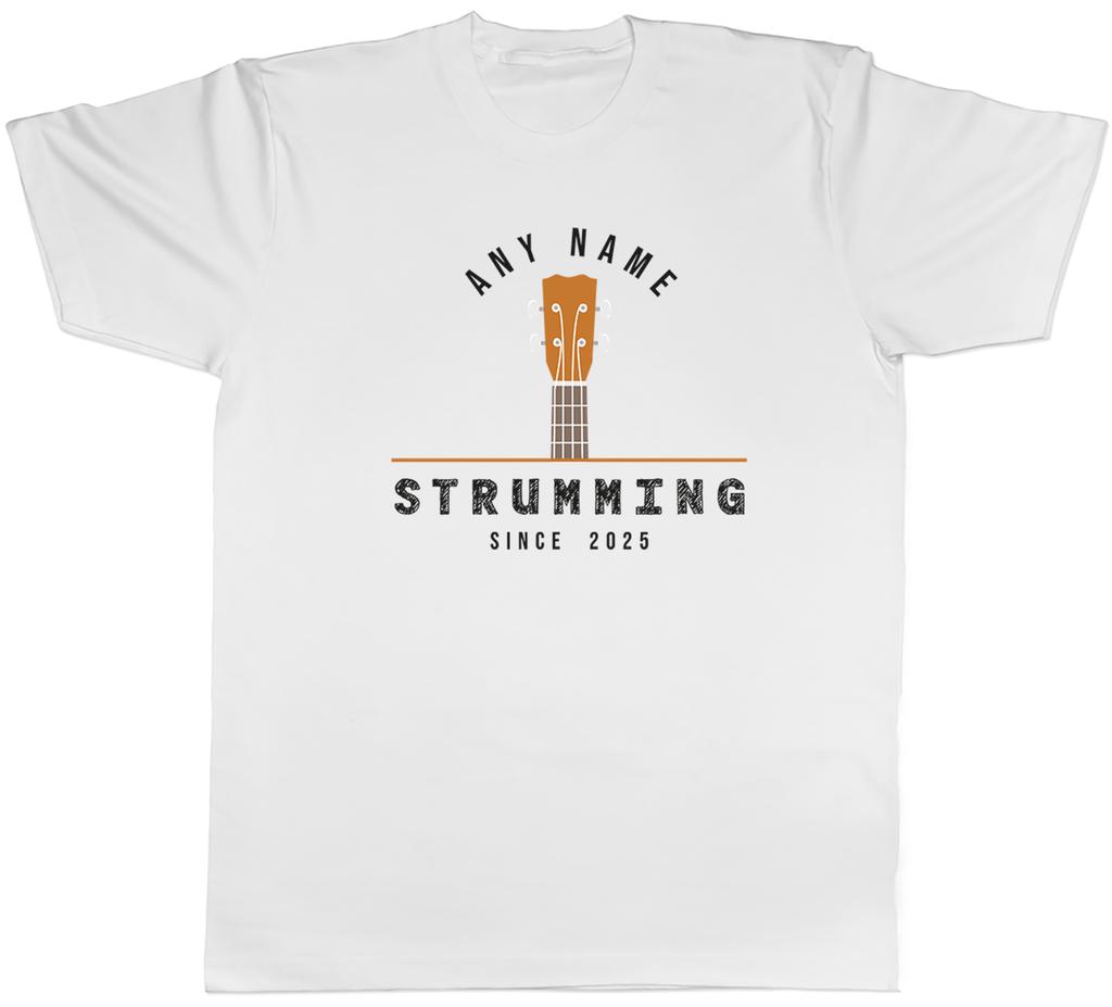 Personalised Ukulele Musician Strumming Since Mens TShirt Tee Gift Top