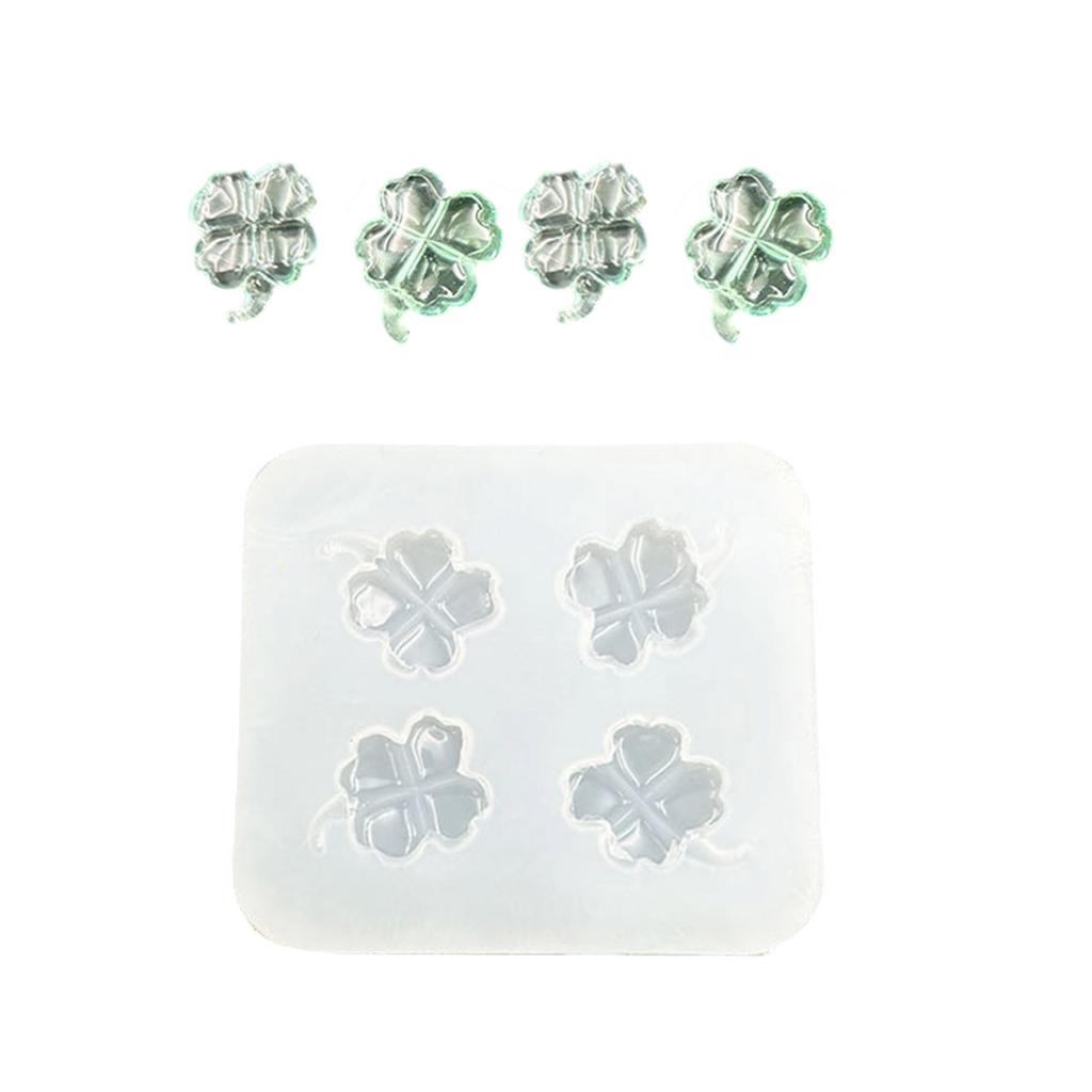 High Gloss Silicone 4-Leaf Grass Jewelry Pendant Mold Multipurpose Craft Tool For DIY Projects Simple Clean Design