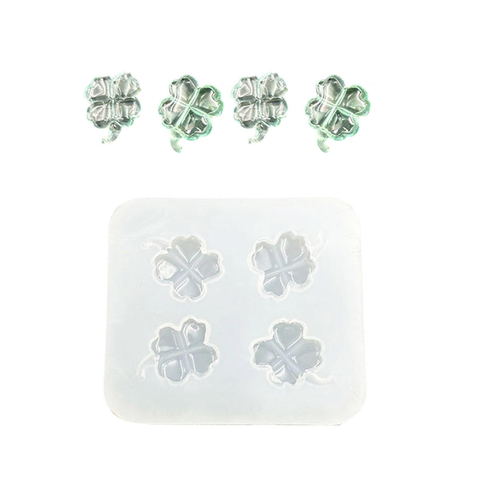 

High Gloss Silicone 4-Leaf Grass Jewelry Pendant Mold Multipurpose Craft Tool For DIY Projects Simple Clean Design