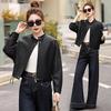 Women's Casual PU Leather Jacket with Stand Collar, Spring/Autumn 2025, Loose Fit, Small Size, XG9961