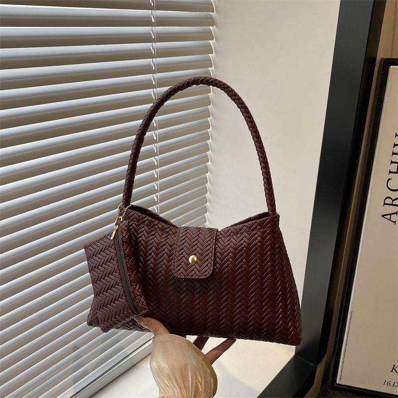 Large Capacity French Woven Underarm Handbag - Women's Luxury Fashion Tote