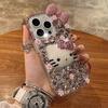 Rhinestone Bow Tie Cartoon Kt Cat Mobile Phone Case For Samsung S25Ultra Full Diamond S24Plus High-End Sense S22 Female