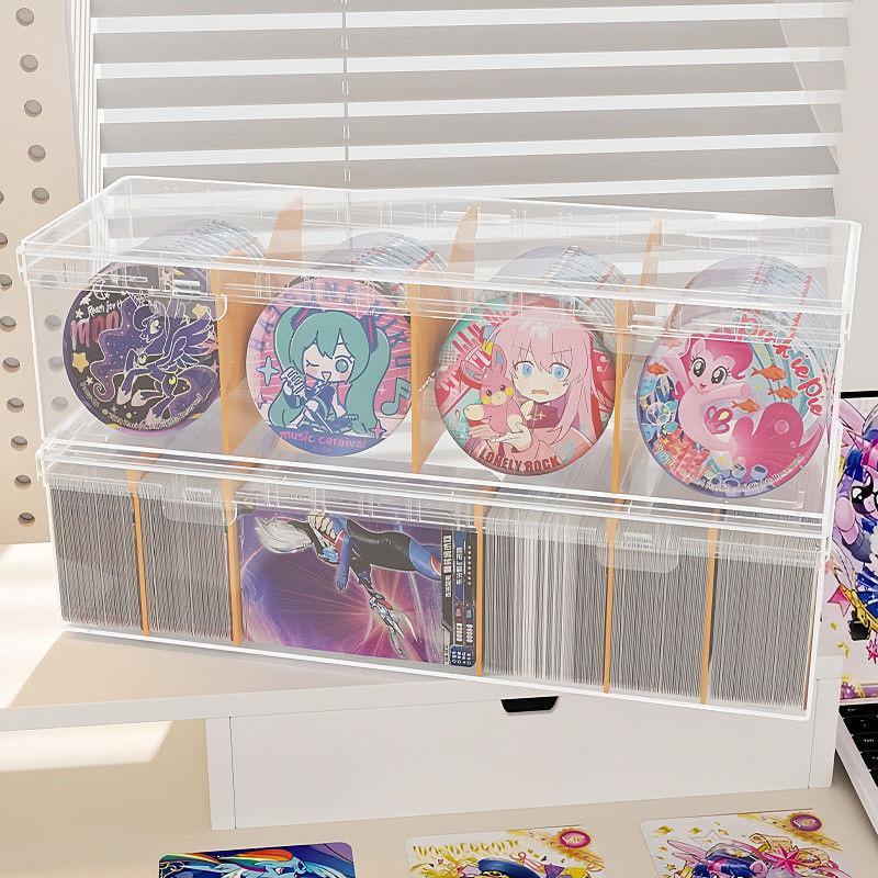 1Pc Clear Plastic Compartmentalized Organizer Box Holds 550+ Game Cards Storage Box With Adjustable Divider For Cards