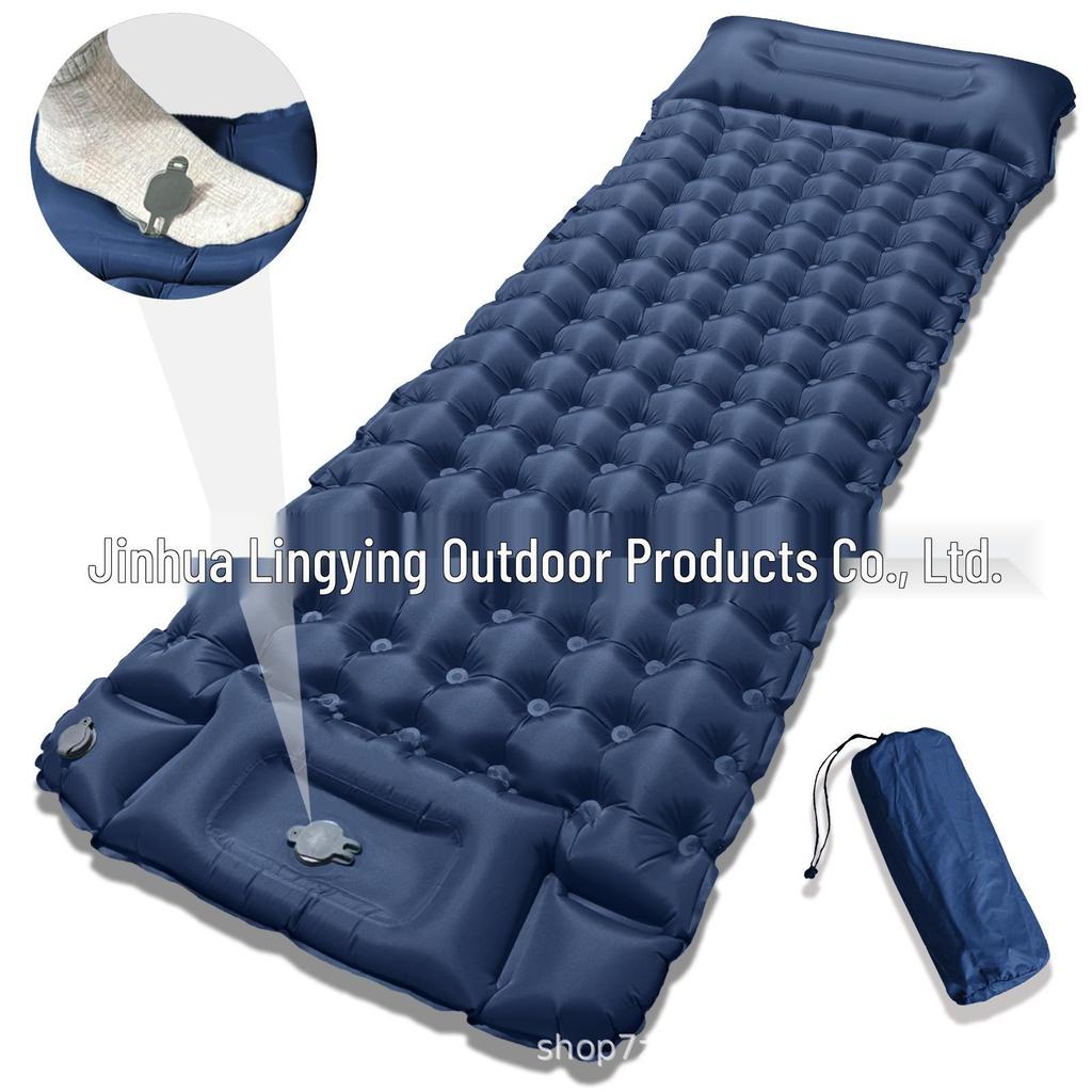 Widened Thickened Portable 195cm TPU Inflatable Camping Mat with Foot Pump