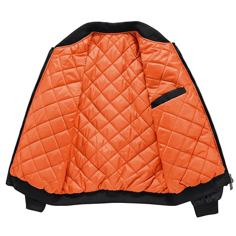 Men's Autumn and Winter New Youth Jacket Large Size Stand-up Collar Thickened Thermal Padded Flight Jacket Top