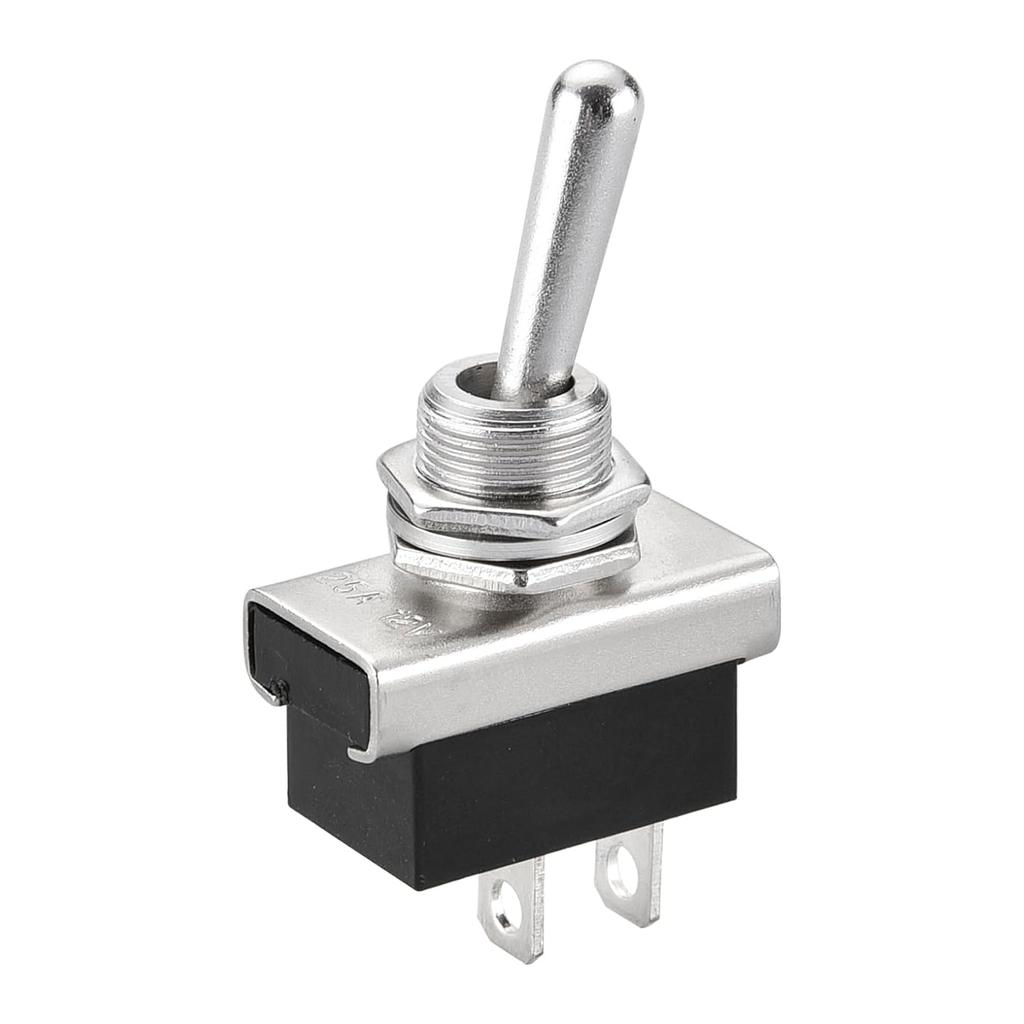 Heschen Metal Toggle Switch Flick Flip, KN3D-101, 12V 25A On/Off 2 Positon 2 Pin for Car Dash Light