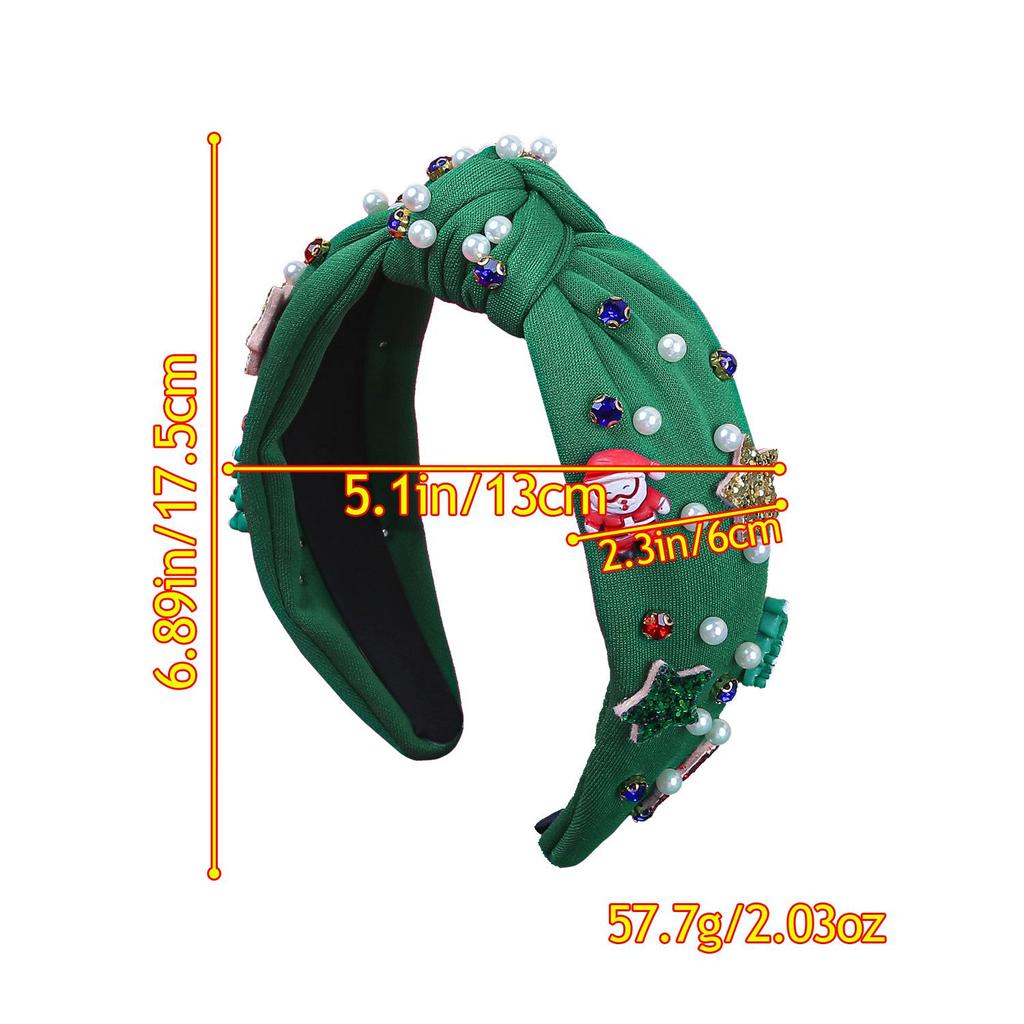 Christmas Cartoon Reindeer & Santa Rhinestone Headband – Festive Party Hair Accessory
