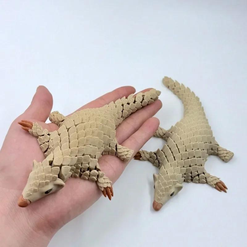 3D Printed Articulated Pangolin Sculpture Interlocking Plates Desktop Decor Collector Gift Animal Model  home accessories