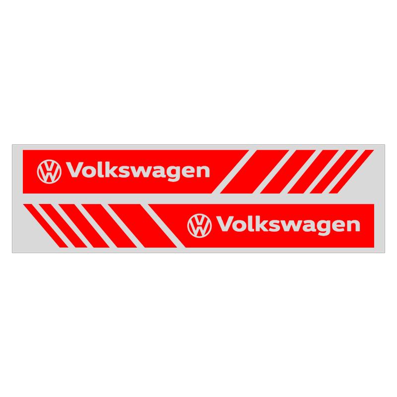 2Pcs Car Stripe Stickers Rearview Mirror Reflective Vinyl Decals Decoration For Volkswagen Passat Polo Golf Beetle Caddy T5 Up Eos Tiguan SkodaA5