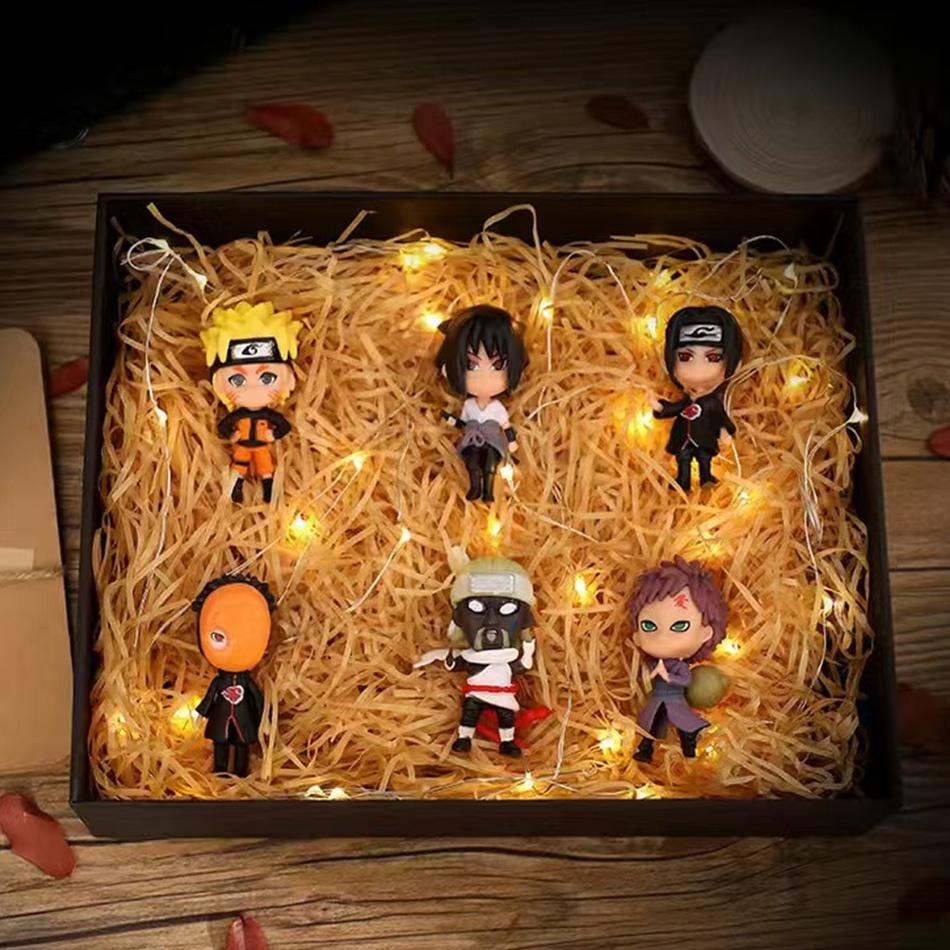 6pcs/12pcs/set Anime Figure Naruto Shippuden Hinata Sasuke Itachi Kakashi Gaara Action Figure Q Version PVC Figures Toys Gift