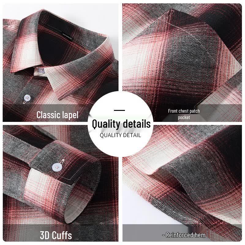 Men's American Retro Loose Fit Flannel Plaid Shirt