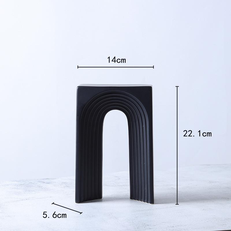 Креативные Геометрические Керамические Поделки Полукруглая Арка Арка Черно-Белые Декоративные Фигурки Аксессуары для Домашнего Декора