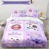 Set cuvertură de pilota 3 buc (1 * Husă de pilota + 2 * Față de pernă, Fără Miez), Set de așternut moale pentru toate anotimpurile cu imprimeu Casa Păpușilor a lui Gabby, Cadou Decor Dormitor Acasă