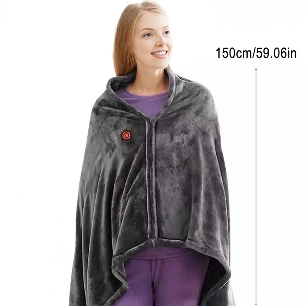 USB Heated Blanket 3 Heat Settings Double Sided Flannel Thermal Blanket Portable Electric Throw for Car Office Home Camping