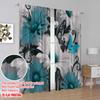 2pcs,2D Plane Printing Curtain Fabric Butterfly Bloom Versatile Polyester (without Rod) Decorations Inside for Season Home Decor