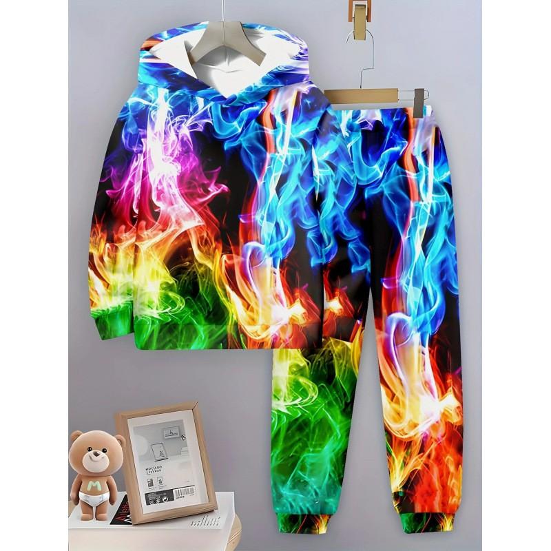 Fashion Skull 3D Print Hoodie Sweatpants Set Men