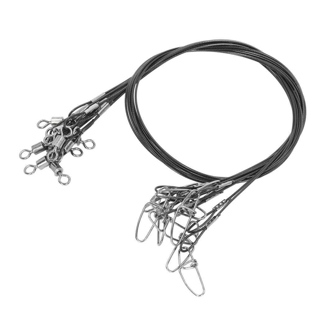 10Pcs 50cm Fishing Wire Rigs S Anti Bite Fishing Line S with Swivels Ine S