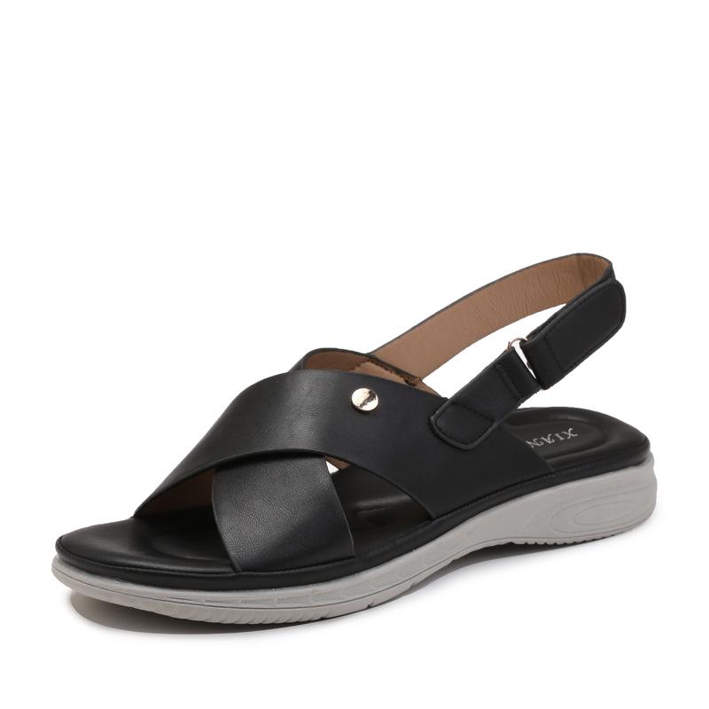 

Богемные сандалии на плоской подошве женские летние новые простые с задним ремешком на танкетке для путешествий и отпуска, наступающие в дерьмо, повседневная обувь 36 чёрный