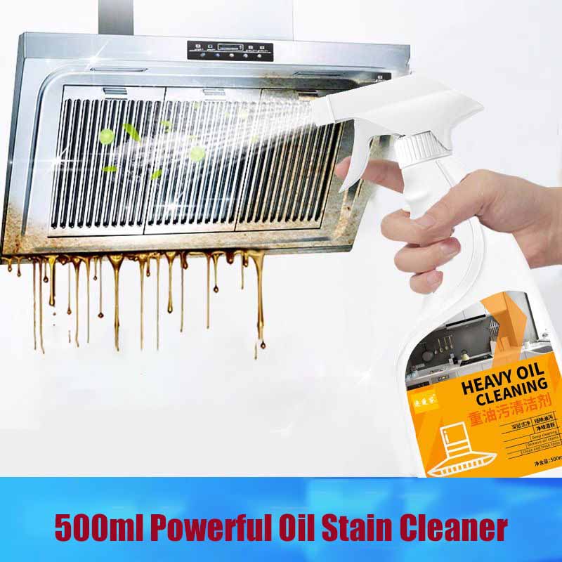 Limpiador de Manchas de Aceite de 500 ml Potente Limpiador de Grasa de Cocina Spray Limpiador de Aceite Limpiador Multiusos Removedor para Campana Extractora