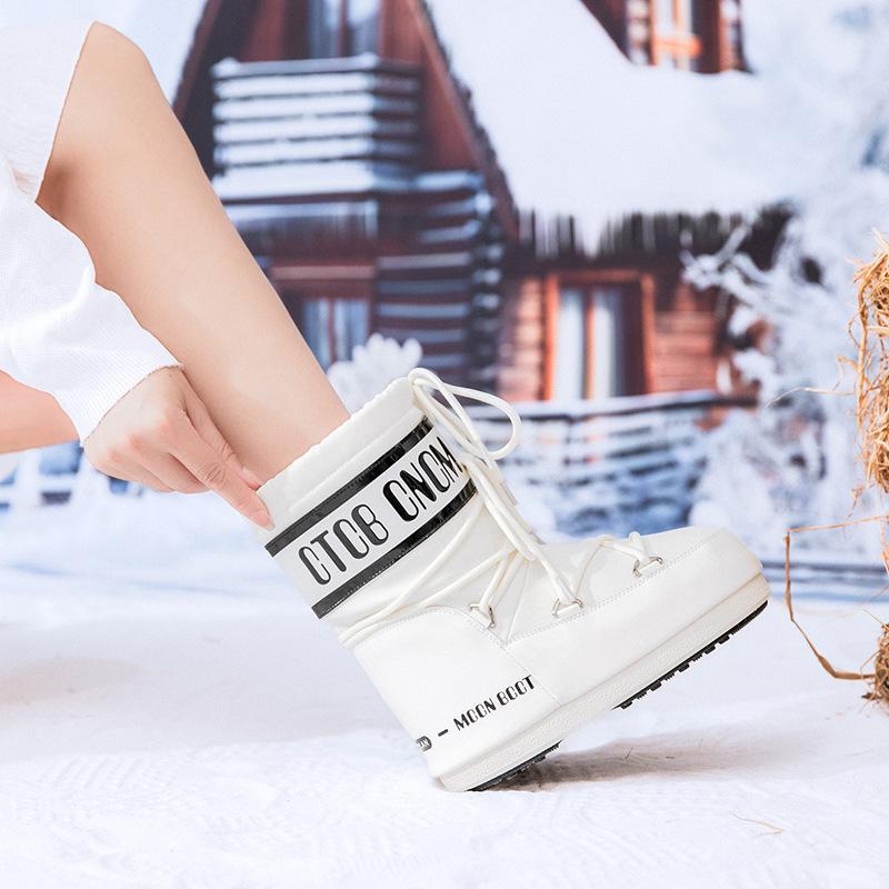 Inner Height-increasing Snow Boots Cotton Shoes Women's 2025 Winter Women's Shoes New Super-fire Warm Cotton Boots Non-slip and Waterproof Short Boots
