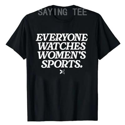Everyone Watches Women's Sports T-Shirt Letters Printed Saying Tee Tops Short Sleeve Blouses Game Spectators Clothes Mama Gifts