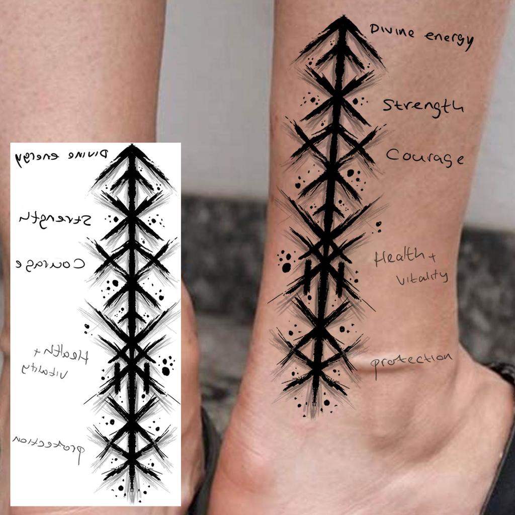 1 Sheet Halloween Dark Gothic Phoenix Temporary Tattoo For Men Women Neck Forearm, Waterproof Realistic Temp Fake Tatoo Stickers