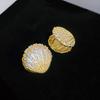 Luxury Micro Pave Zircon Shell Earrings For Women Sparkly Crystal Seashell Stud Earring Ocean Theme Party Aesthetic Jewelry Gift