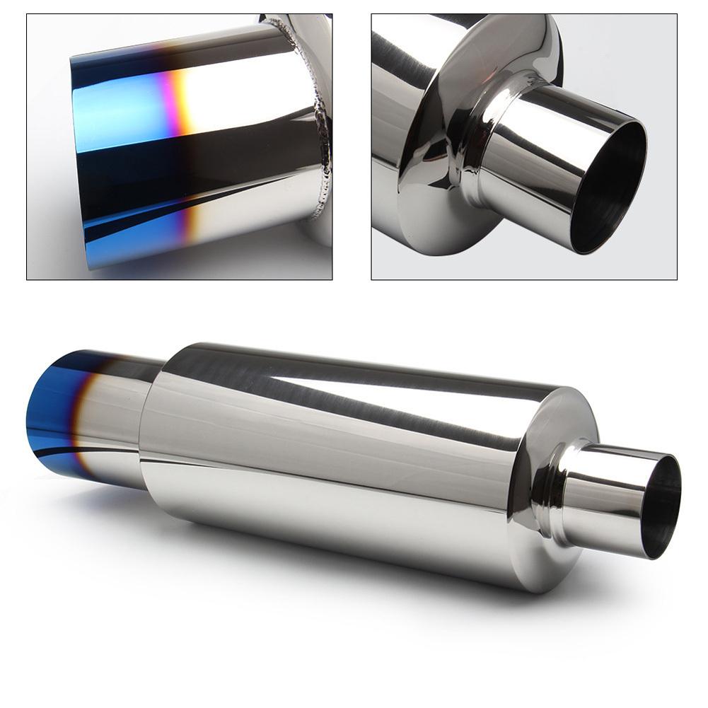 Car Exhaust Pipe Muffler Tail Pipe Rear Straight Row Drum Stainless Steel Exhaust System End Modified Parts