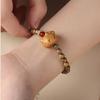 New Chinese Style Cartoon Cat Head Bracelet - Cute Handmade Beaded Wristband for Women, Perfect Best Friend Gift