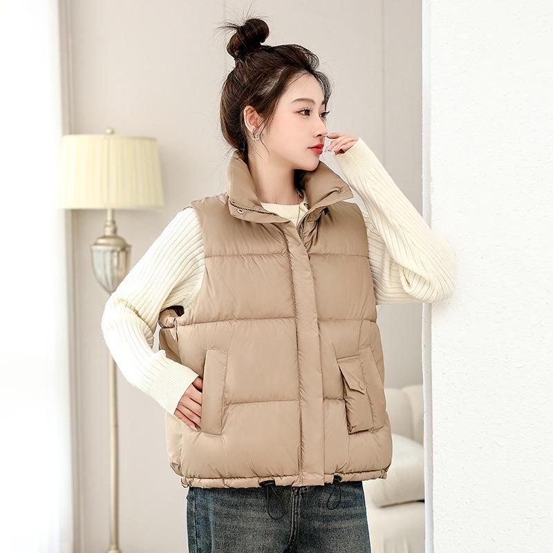 Women's Loose Sleeveless Down Cotton Padded Vest for Autumn and Winter