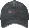 American Flag Hearts Guitar Musical Instrument Baseball Cap Casquette Hat for Men Women Black