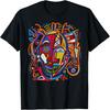 Afrykański Graffiti Plemienna Maska Outsider Art Abstrakcyjny Graficzny T-shirt