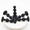 Silicone Anal Beads Butt Stopper 4.2 Inch Three Ball Anal Chain Training Toy with Purple Rhinestone Adult Sex Toy for Male Female Couple Play