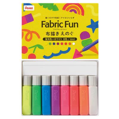 Pentel Cloth Painting Enogu Fabric Fan Fluorescent Color White 8 Colors + FFPC1-F8J