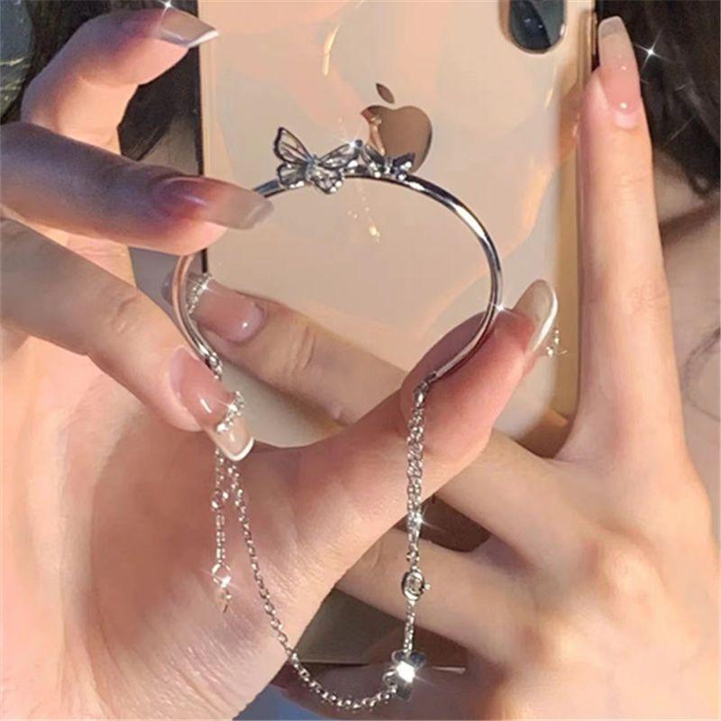Ins Wind Fairy Temperament Butterfly Bracelet Female New Niche Design Half Bracelet Half Chain Fringed Bracelet Bracelet