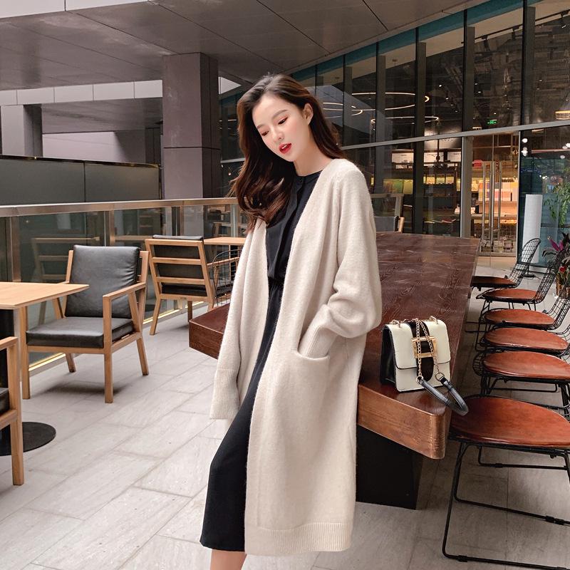 Women's Solid Color Knitted Cardigan Sweater Shawl - Autumn/Winter 2021