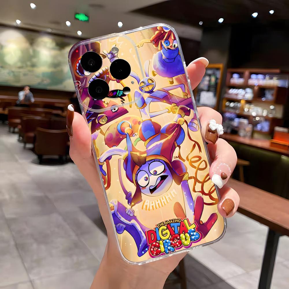 Úžasný D-Digital C-Circus Obal na telefon Pro IPhone 17 Air 16 E 15 14 13 12 Mini 11 Pro Max Průhledný kryt proti pádu