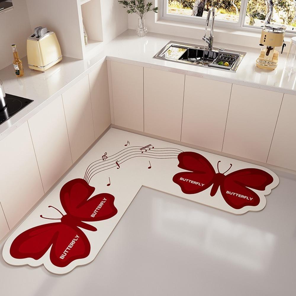 

Коврик для кухни Butterfly Note L-образной формы, новый коврик для ног, домашний декор A-40*40cm