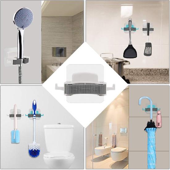 Broom Mop Holder, Wall-Mounted Multi-Function Tools Hanger With, Handles Up Diameter To 1.25-Inches (4 PCS White)