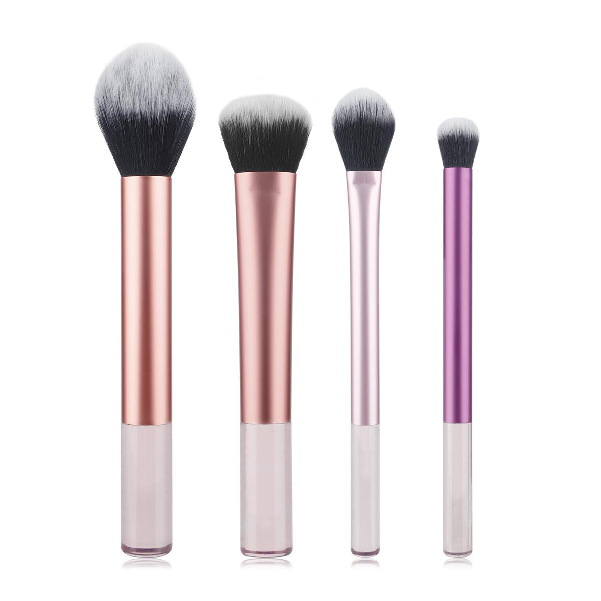 4 makeup brushes, set of brushes for beginners, full set of soft-bristled loose powder brushes, blush brushes, eyeshadow brushes, beauty tools.