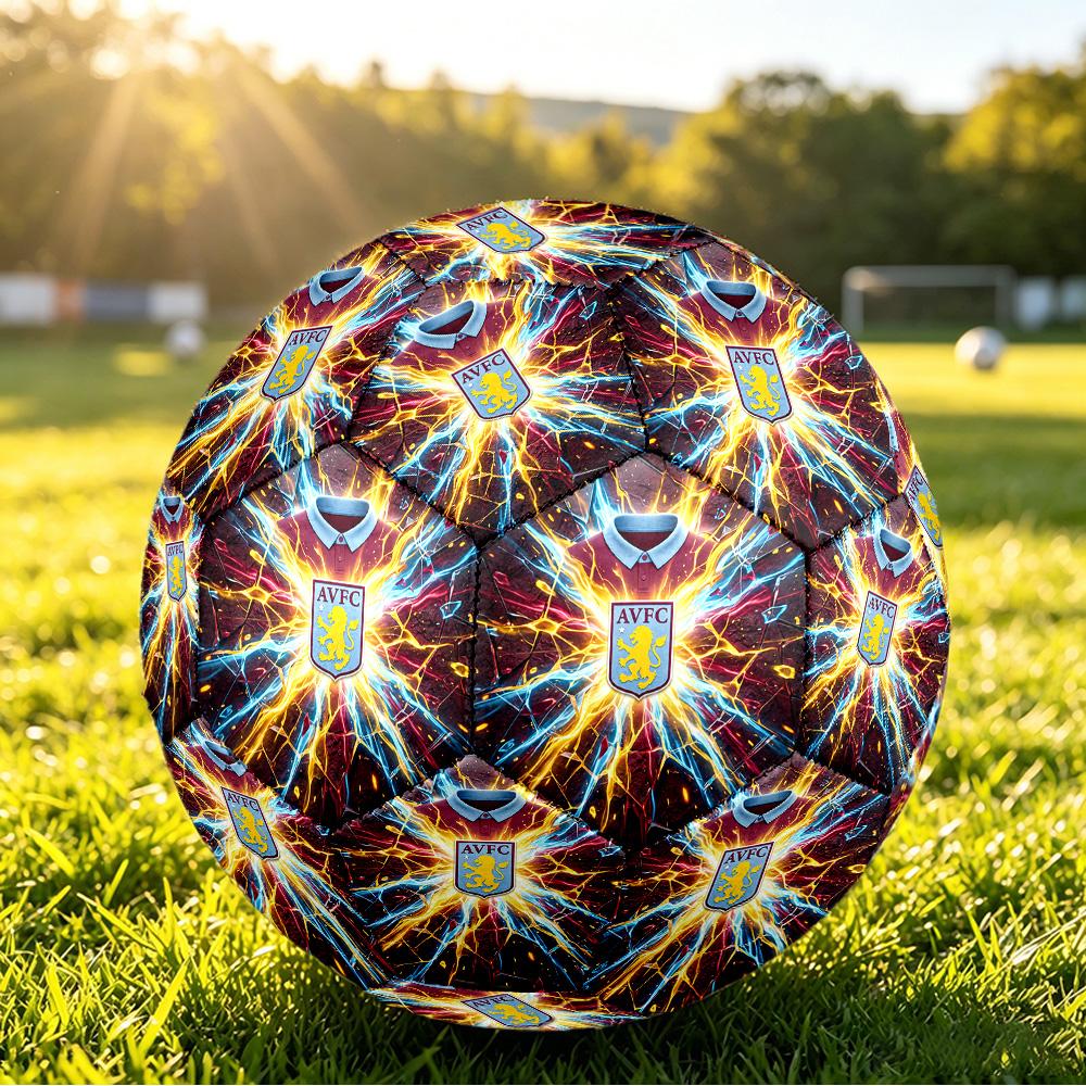 Aston Villa FootballPrinted Size 5 Soccer Ball, Anti Slip Adult Match Football Souvenir for Football Fans