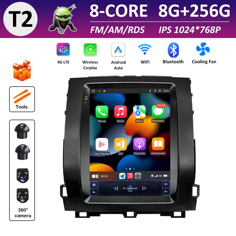 IPS Touch Screen for Toyota Land Cruiser Prado 120 2002 2003 2004 2005 - 2009 DSP Stereo Android Auto Wireless Carplay GPS Navi