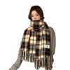 Autumn and Winter New Fashion Korean Striped Student Scarf Shawl Dual Purpose Women's Outer Wear Warm and Skin Friendly Scarf