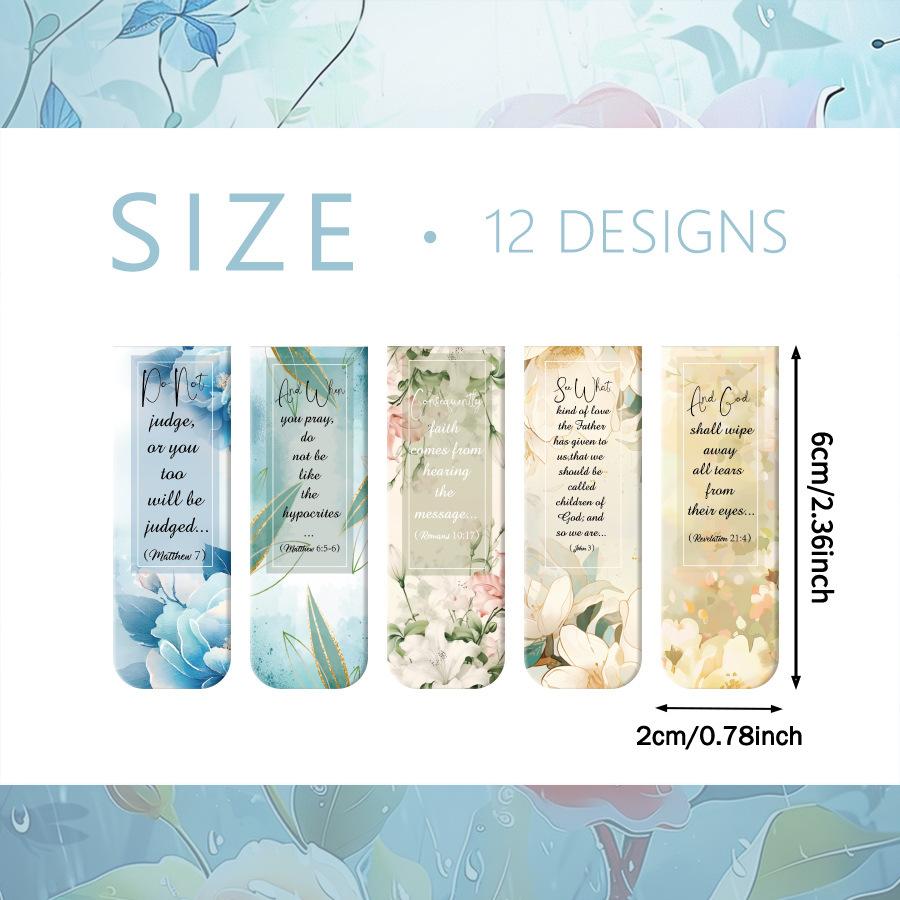 12 Pcs Style Magnetic Bookmarks with Various Patterns Magnetic Reading Bookmarks  Page Clipping Marker