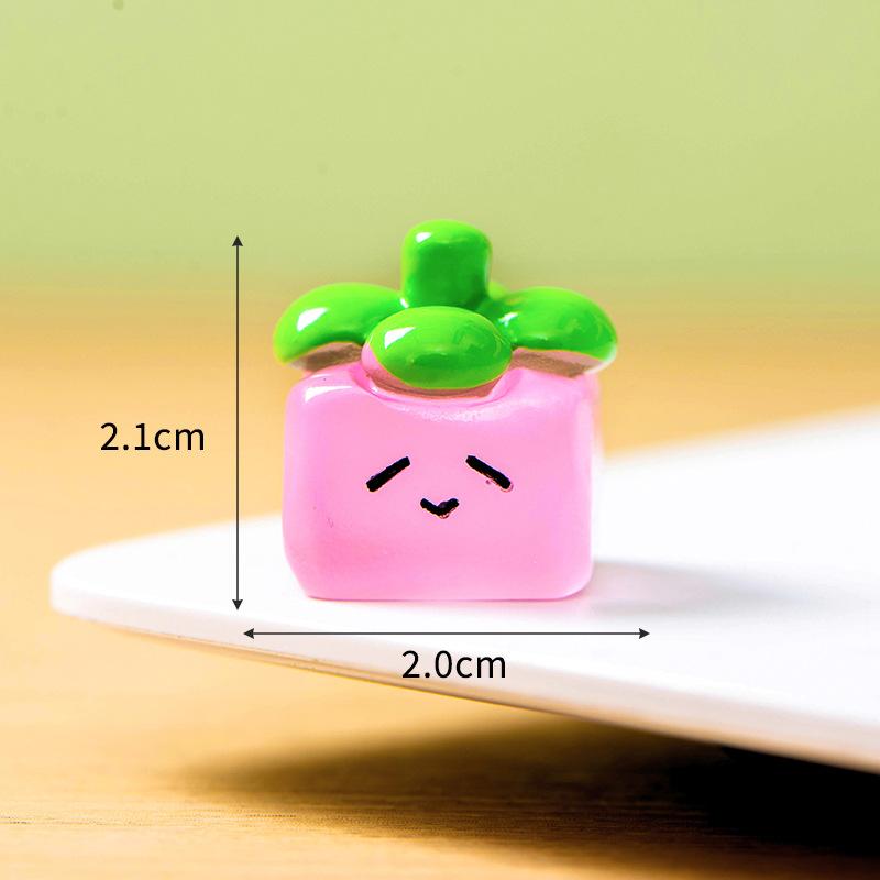 Glow-in-the-dark Fruit Ice Cube Cartoon Cute Luminous Emoticon Square Resin Decorative Desktop Hairpin Accessories